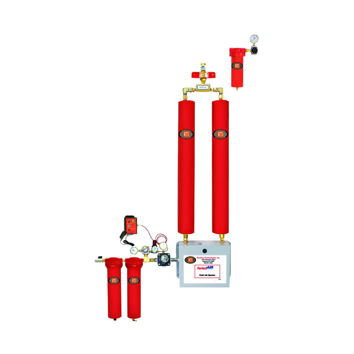 RTi BRAD-PERF-50C breathing and paint air system with CO monitor, 2 guns