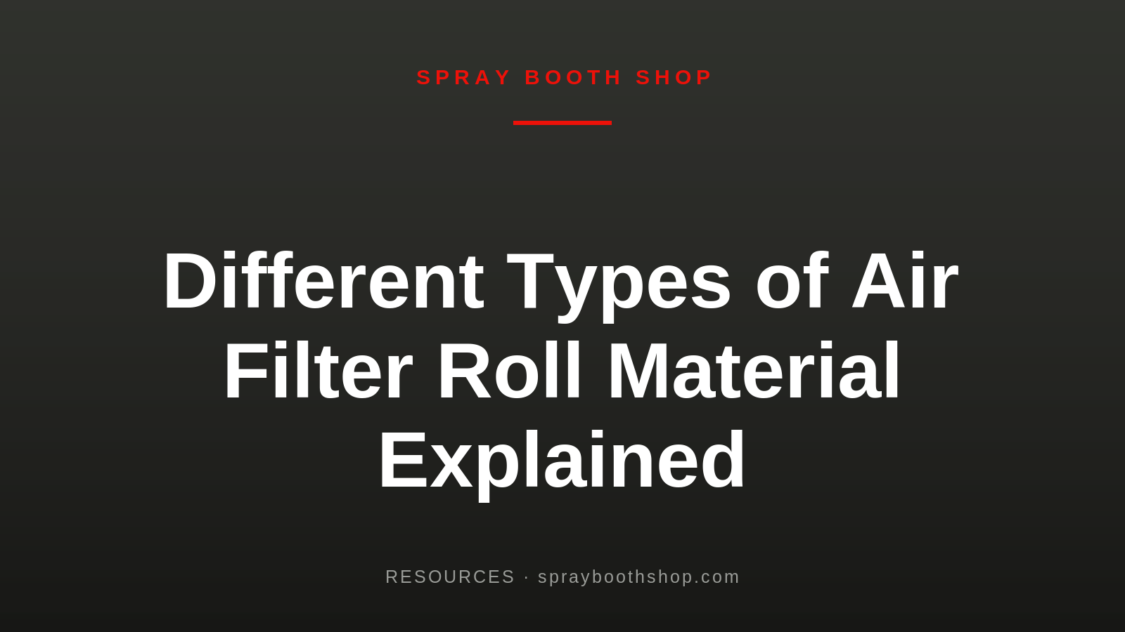 Different Types of Air Filter Roll Material Explained