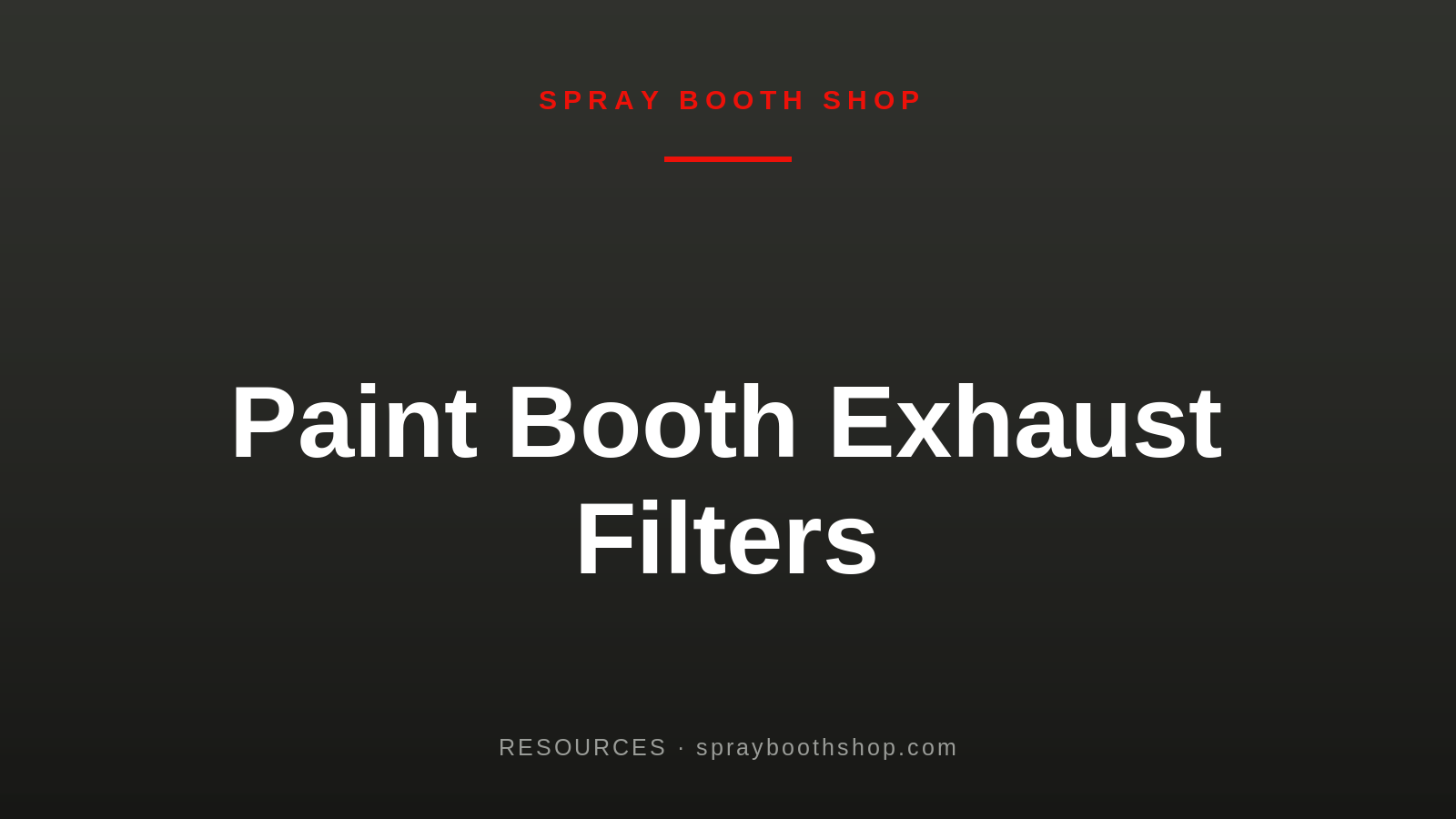 Paint Booth Exhaust Filters