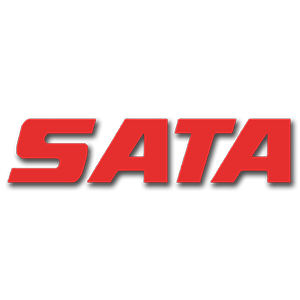 Red 'SATA' logo on a white background