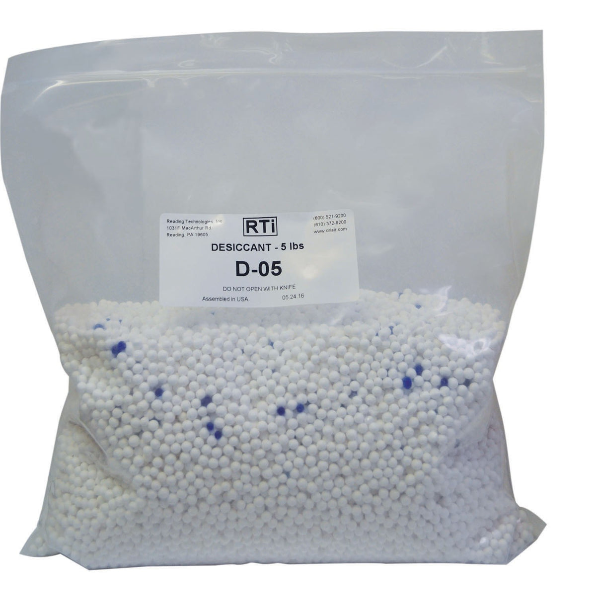 RTi D-05 activated alumina desiccant beads, 5 lb bag